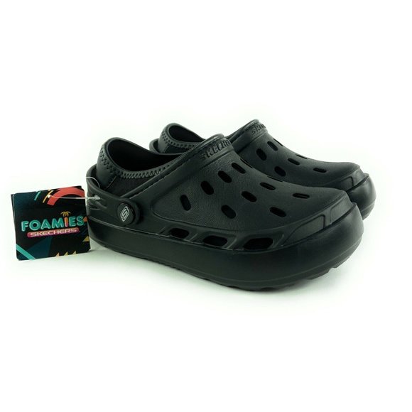 Skechers Foamies Youth Boys Swifters II Be Warmer Black Clogs Sizes 12 ~ 1 - Picture 1 of 8